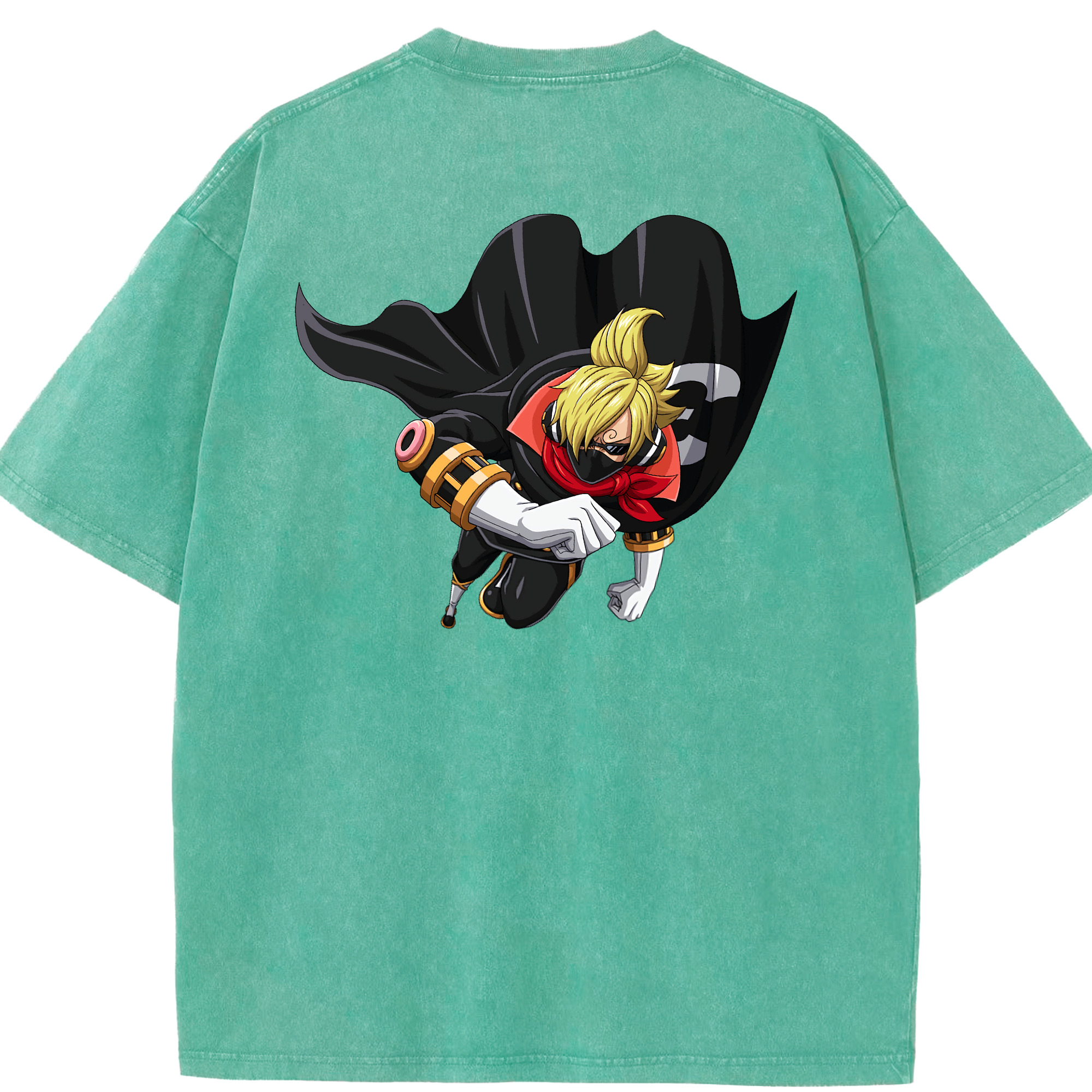 ワンピース サンジ ONE PIECE Sanji 綿100% ヴィンテージ風 半袖Tシャツ（背面プリント）